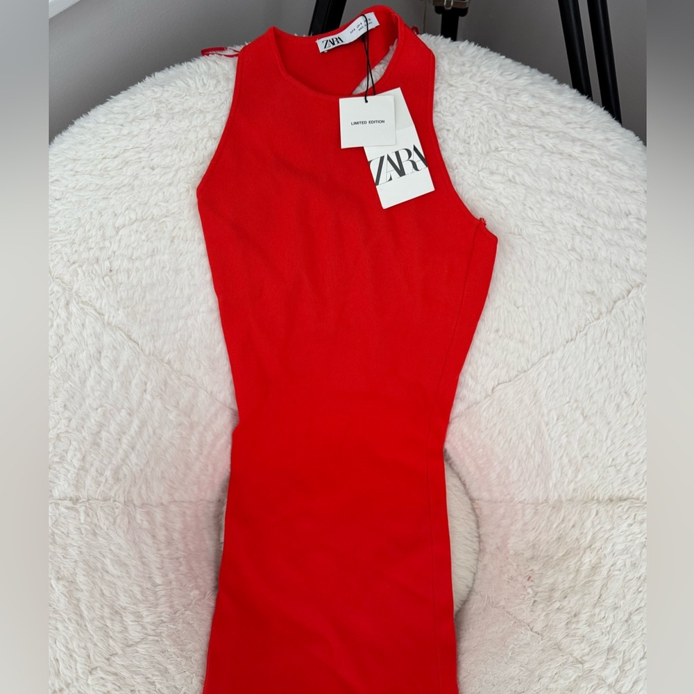 Zara Vibrant Red Fitted Dress